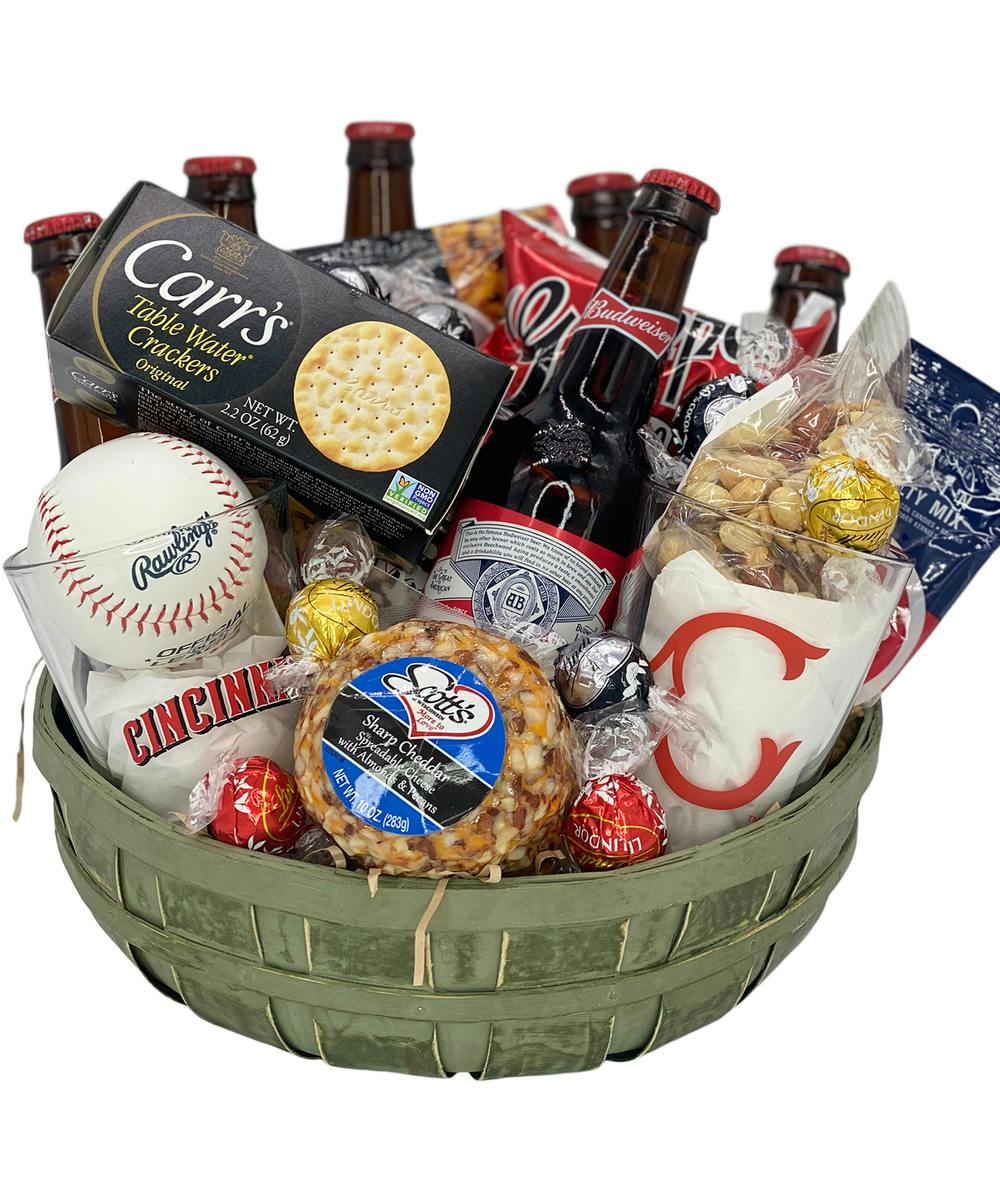 Cincinnati Reds Baseball Pints & Beer Gift Basket by Adrian Durban