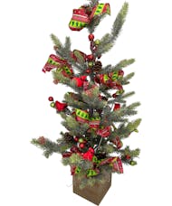 Bows Berries and Cardinals Faux Christmas Tree - Lights up too!