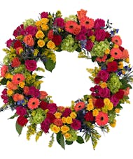 Serenity -  Bright and Colorful Standing Wreath