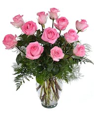 Pink Premium Long Stem Roses  Choose 12 or 24