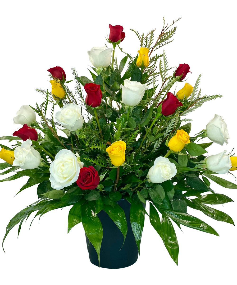 Rainbow Roses Tribute Cincinnati Oh Sympathy Flower Delivery Adrian Durban Florist