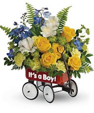 Sweet Wagon Bouquet for a Baby Boy