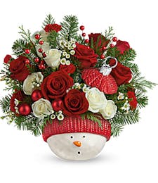 Adrian Durban's Festive Snowman Ornament Bouquet